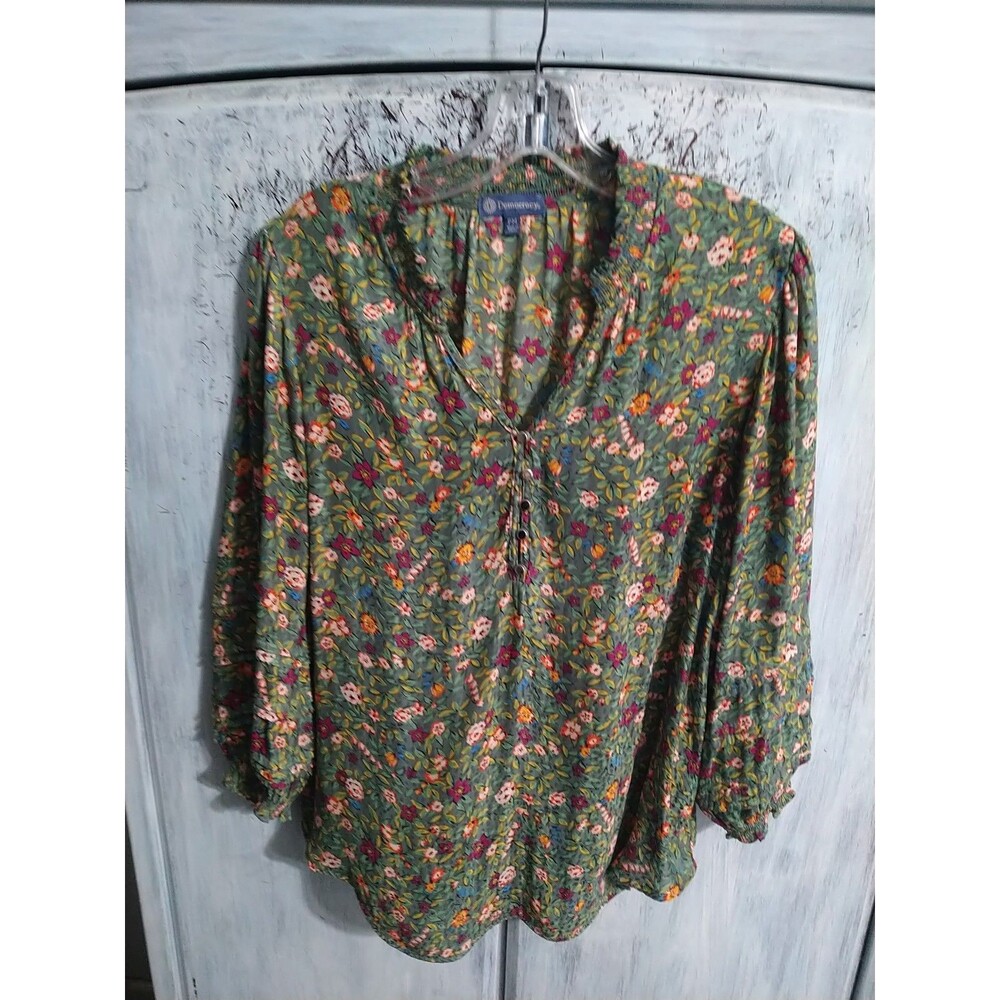 Democracy Floral Green Blouse